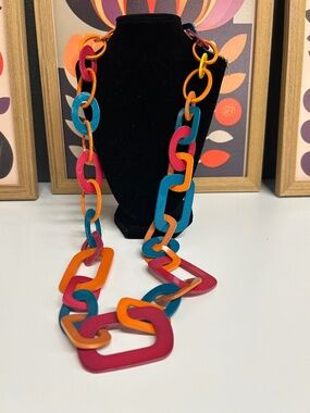 Rare Betsey Johnson mod link necklace